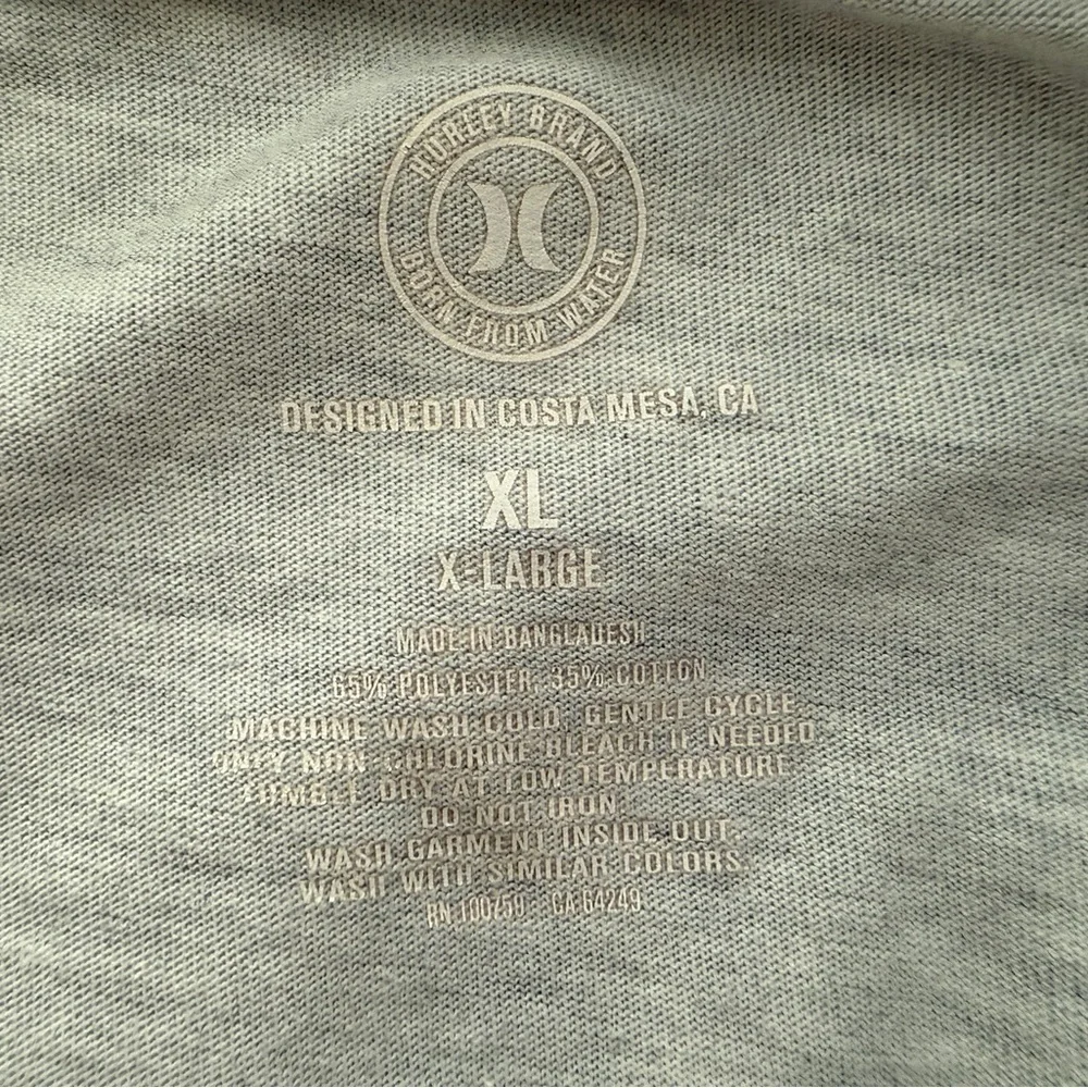 Hurley Surf Stormy Blue Gray Waves Tee Shirt Men XL